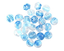 Czech Glass Blue Skies Melon Round 6mm
