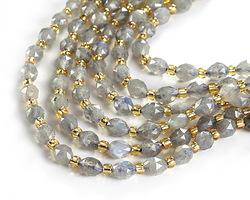 Labradorite (A) Microfaceted Rice 6x4mm