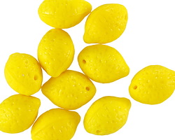 Czech Glass Opaque Yellow Lemon Drop 10x14mm