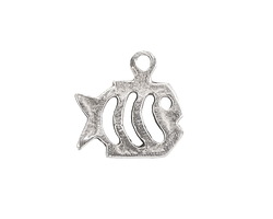 Mykonos Antique Silver (plated) Fish Pendant 21x20mm