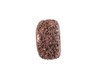 Mykonos Ceramic Iridescent Copper Patina Textured Donut 10x19mm