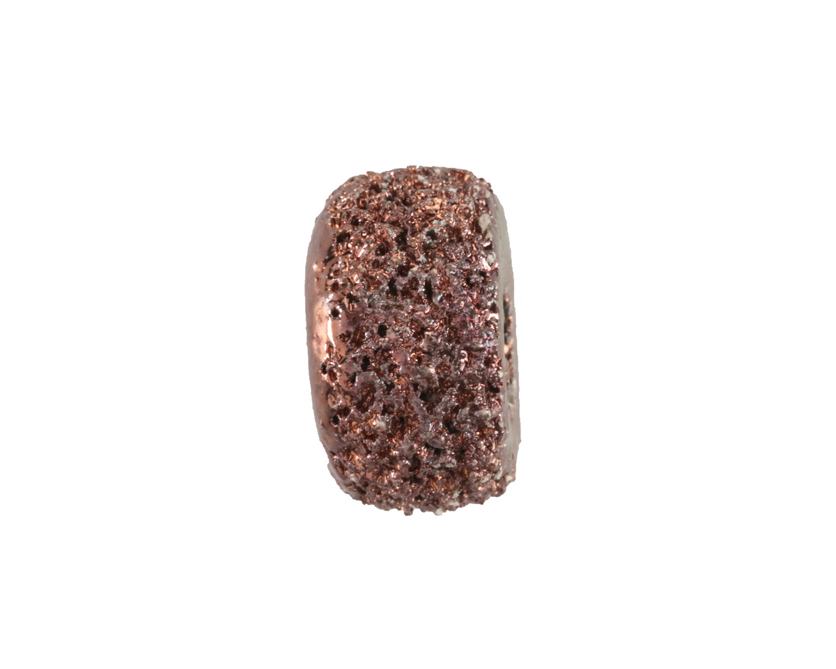 Mykonos Ceramic Iridescent Copper Patina Textured Donut 10x19mm