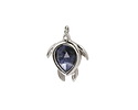 Sodalite w/ Silver Finish Sea Turtle Focal 15x19mm