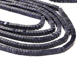 Blue Goldstone Squaredelle 2x3mm