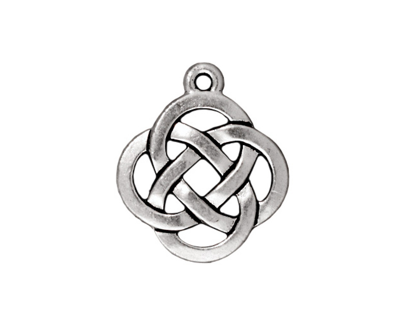 TierraCast Antique Silver (plated) Celtic Open Round Pendant 18x20mm