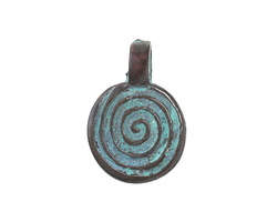 Mykonos Copper (plated) Patina Spiral Pendant 16x23mm