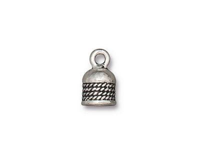 TierraCast Antique Silver (plated) Rope 5mm Cord End 13x8mm