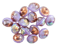 Czech Glass Thistle AB w/ Copper UFO 8x10mm