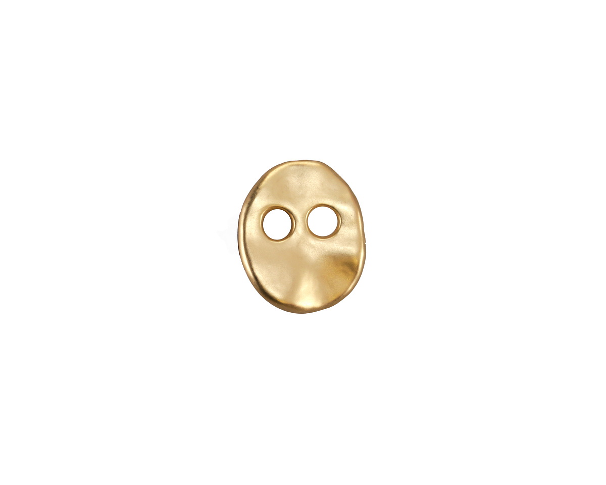 Satin Hamilton Gold (plated) Organic Oval Button 11x13mm