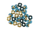 Czech Glass Pacific Blue w/ Gold Trica Beads 4x5mm