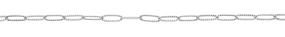 Antique Silver (plated) Textured Paperclip Chain