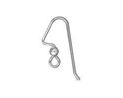 TierraCast Sterling Silver Angular Earwire w/ 3mm Bead