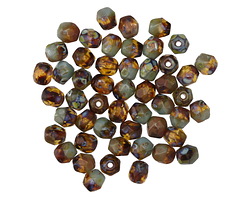 Czech Glass Sage Garden Fire Polished Round 4mm