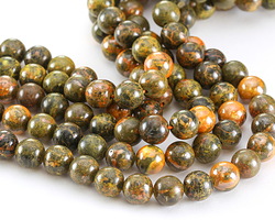 Yellow Green Bumble Bee Jasper (A) Round 8mm