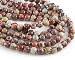 Red Artistic Stone Round 8mm