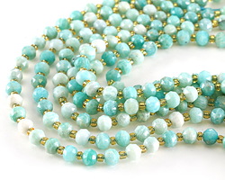 Brazil Amazonite (A) Microfaceted Rondelle 5x6mm