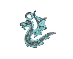 Mykonos Copper (plated) Patina Small Dragon 22x24mm