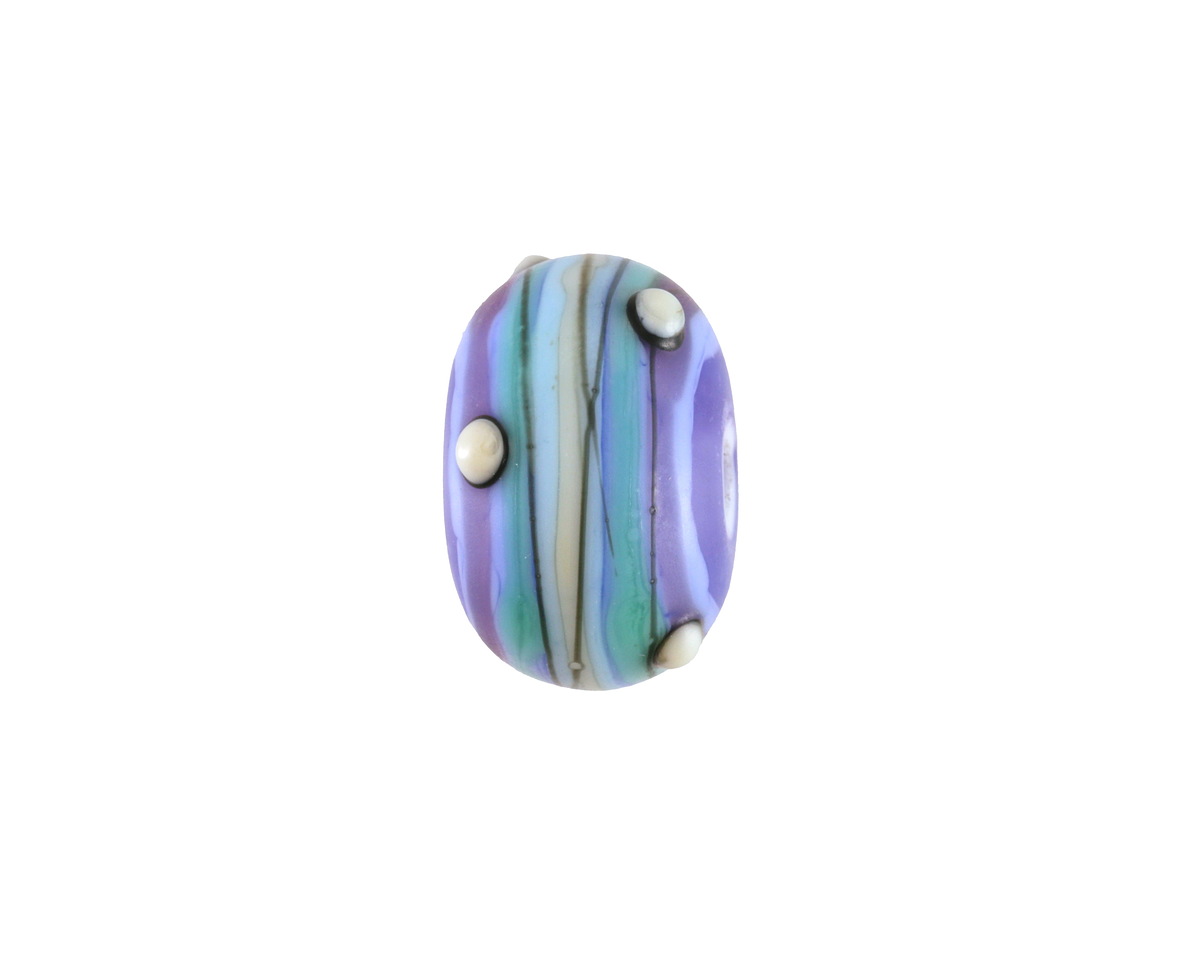 Grace Lampwork Matte Blue Ombre Party Rondelle 10x16mm