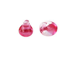 Unicorne Beads Glass Raspberry Teardrop 9-10mm