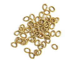 Nunn Design Antique Gold (plated) Textured Oval Jump Ring 6x5mm, 16 gauge