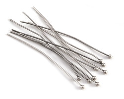 Antique Silver (plated) Ball Headpin 2", 21 gauge (200 pieces)