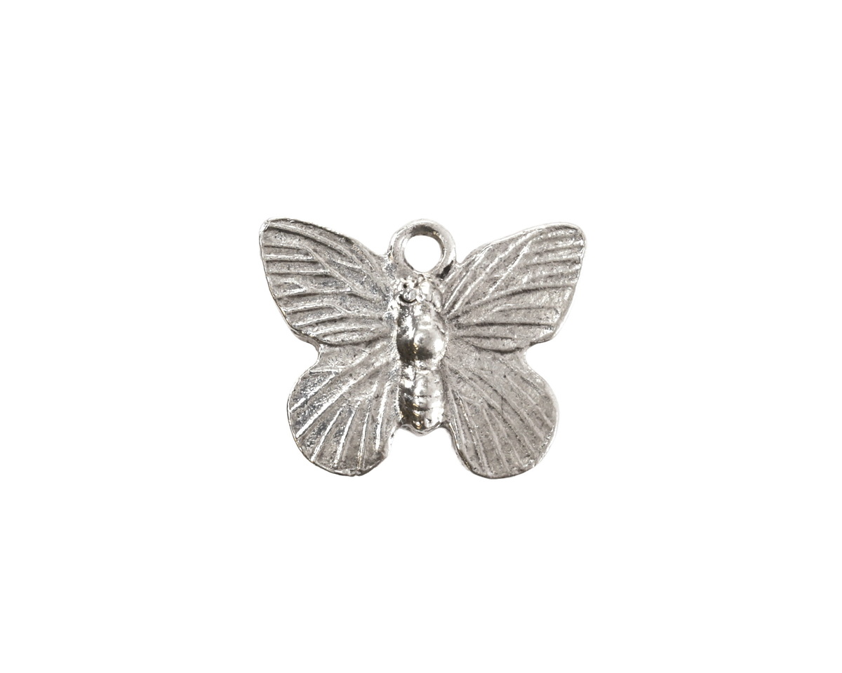 Nunn Design Antique Silver (plated) Butterfly Charm 18x15mm