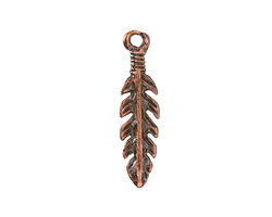 Mykonos Antique Copper (plated) Feather Focal 7x26mm