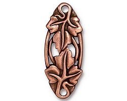 TierraCast Antique Copper (plated) Leaf Centerpiece Link 33x13mm