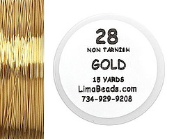 Parawire Non-Tarnish Gold 28 Gauge, 15 Yards