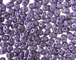 Purple Metallic Suede Superduo 2x5mm Seed Bead