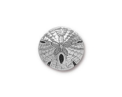 TierraCast Antique Silver (plated) Sand Dollar Button 16mm