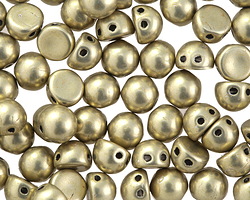 CzechMates Glass ColorTrends: Sueded Gold Cloud Dream 2-Hole Cabochon 7mm