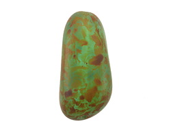 Czech Glass Matte Turquoise Opal Picasso Nugget 33x19mm