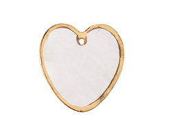 Capiz Shell Heart w/ Gold Finish Focal 23-25mm