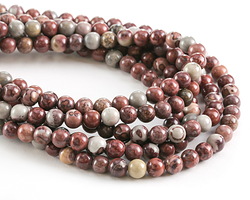 Red Artistic Stone Round 6mm