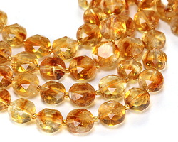 Citrine (AA) Faceted Star Coin 10mm