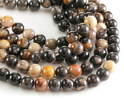 Natural Black Agate Round 8mm