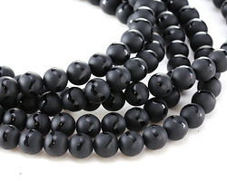 Black Onyx (Matte) w/ Polished Wavy Band Round 8mm