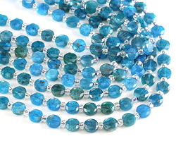 Pacific Blue Apatite (A) Microfaceted Star Coin 6mm