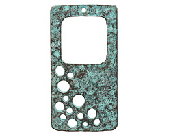 Mykonos Copper (plated) Patina Space Stencil Rectangle Focal 40x22mm