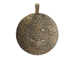 Mykonos Antique Brass (plated) Mayan Calendar Pendant 37x45mm
