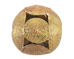 African Brass (from Ghana, Ashanti) w/ Coins XXL Round 40mm