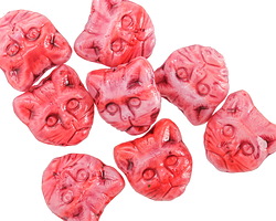 Czech Glass Cinnamom Swirl Cat Head 12mm