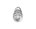 Antique Silver (plated) Eye Puff Teardrop Focal 13x20mm