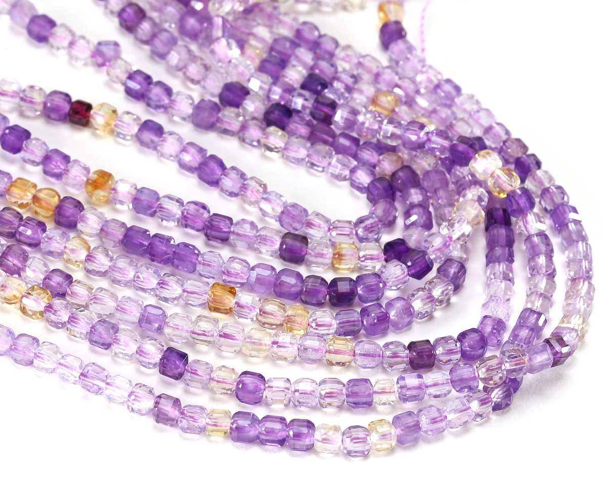 Ametrine (AA) Microfaceted Miracle Cube 3mm