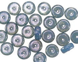 Czech Glass Slate Blue w/ Stone Wash Heishi 4x8mm