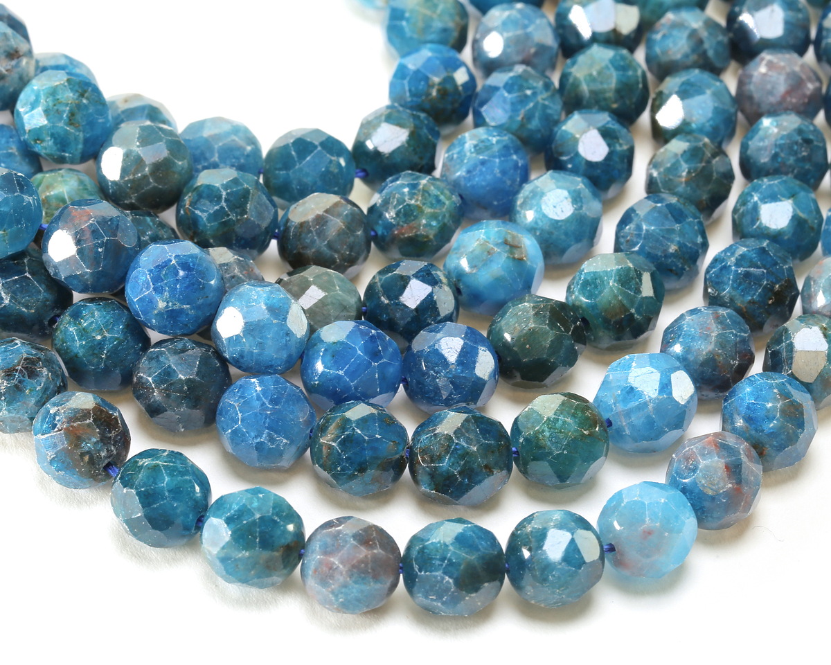 Blue Apatite Microfaceted Egg Nugget 10x9mm