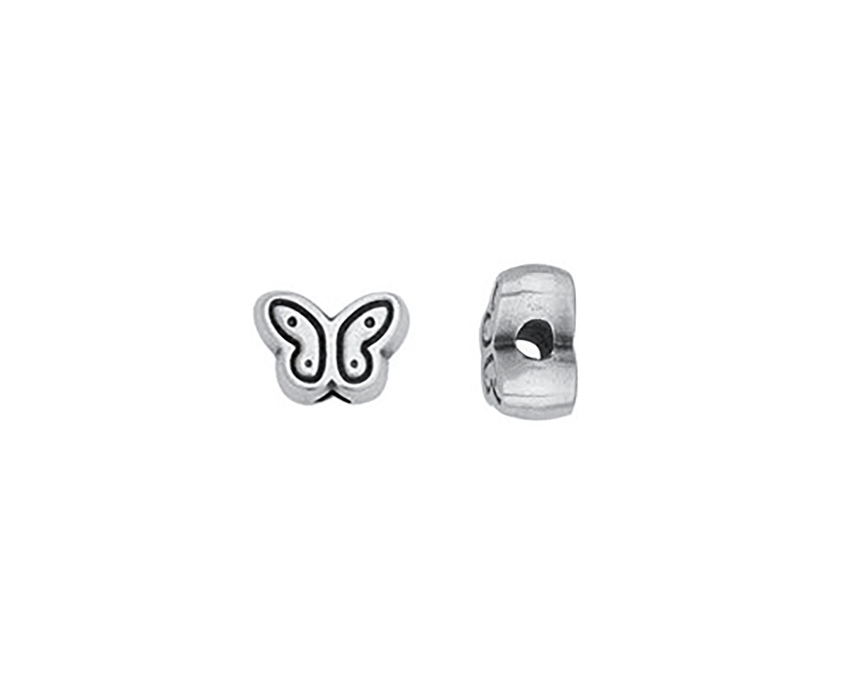 Antique Silver (plated) Butterfly Bead 6.5x8.5mm
