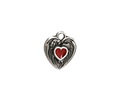 TierraCast Antique Silver (plated) Red Enamel Heart in Heart Shaped Focal 12.5x14mm
