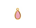 24K Gold (Plated) Transparent Rose Resin Drop Focal 8x15mm